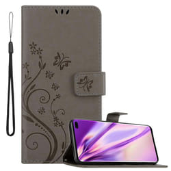 Cadorabo Flower Case for Samsung Galaxy S10 PLUS Cover Book Wallet Protection PU Leather Flip Magnetic Etui - FLORAL GRAU, Samsung Galaxy S10 PLUS