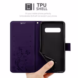 Cadorabo Flower Case for Samsung Galaxy S10 PLUS Cover Book Wallet Protection PU Leather Flip Etui magnetic closure