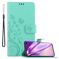 Cadorabo Flower Case for Samsung Galaxy S10 PLUS Cover Book Wallet Protection PU Leather Flip Magnetic Etui - FLORAL TÃRKIS, Samsung Galaxy S10 PLUS