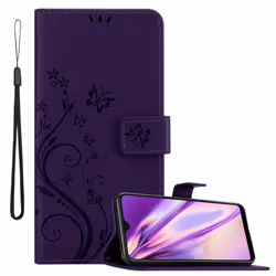 Cadorabo Flower Case for Samsung Galaxy A10 / M10 Cover Book Wallet Protection PU Leather Flip Magnetic Etui - FLORAL DUNKEL  ...