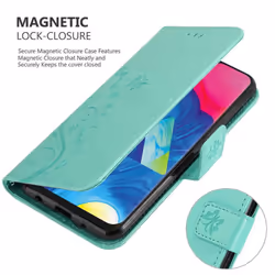 Cadorabo Flower Case for Samsung Galaxy A10 / M10 Cover Book Wallet Protection PU Leather Flip Magnetic Etui - FLORAL TÃRKIS, Samsung Galaxy M10