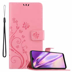 Cadorabo Flower Case for Samsung Galaxy A10 / M10 Cover Book Wallet Protection PU Leather Flip Magnetic Etui - FLORAL ROSA, S ...