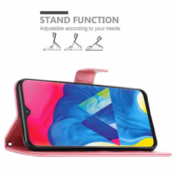 Cadorabo Flower Case for Samsung Galaxy A10 / M10 Cover Book Wallet Protection PU Leather Flip Magnetic Etui - FLORAL ROSA, Samsung Galaxy M10