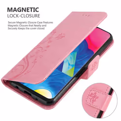 Cadorabo Flower Case for Samsung Galaxy A10 / M10 Cover Book Wallet Protection PU Leather Flip Magnetic Etui - FLORAL ROSA, Samsung Galaxy M10