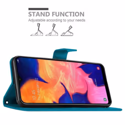 Cadorabo Flower Case for Samsung Galaxy A10 / M10 Cover Book Wallet Protection PU Leather Flip Magnetic Etui - FLORAL BLAU, Samsung Galaxy A10