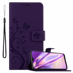 Cadorabo Flower Case for Samsung Galaxy A10e / A20e Cover Book Wallet Protection PU Leather Flip Magnetic Et - FLORAL DUNKEL  ...
