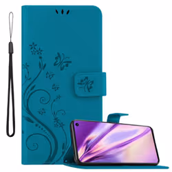 Cadorabo Flower Case for Samsung Galaxy S10 5G Cover Book Wallet Protection PU Leather Flip Magnetic Etui - FLORAL BLAU, Sams ...