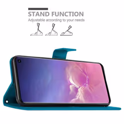 Cadorabo Flower Case for Samsung Galaxy S10 5G Cover Book Wallet Protection PU Leather Flip Magnetic Etui - FLORAL BLAU, Samsung Galaxy S10 5G