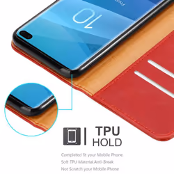 Cadorabo Case for Samsung Galaxy S10 PLUS Cover Book Wallet Protection PU Leather Flip Magnetic Luxury Etui - WEIN ROT, Samsung Galaxy S10 PLUS