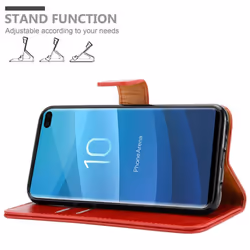 Cadorabo Case for Samsung Galaxy S10 PLUS Cover Book Wallet Protection PU Leather Flip Magnetic Luxury Etui - WEIN ROT, Samsung Galaxy S10 PLUS