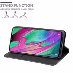 Cadorabo Case for Samsung Galaxy A40 Cover Book Wallet Protection PU Leather Flip Magnetic Etui - DUNKEL BLAU BRAUN, Samsung Galaxy A40