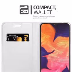 Cadorabo Case for Samsung Galaxy A10 / M10 Cover Book Wallet Protection PU Leather Flip Magnetic Etui - CLASSY SILBER, Samsung Galaxy A10