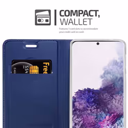 Cadorabo Case for Samsung Galaxy S20 PLUS Cover Book Wallet Protection PU Leather Flip Magnetic Etui - CLASSY DUNKEL BLAU, Samsung Galaxy S20 PLUS