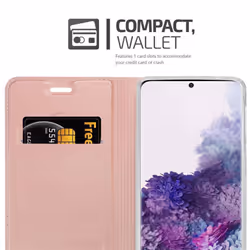 Cadorabo Case for Samsung Galaxy S20 PLUS Cover Book Wallet Protection PU Leather Flip Magnetic Etui - CLASSY ROSÃ GOLD, Samsung Galaxy S20 PLUS