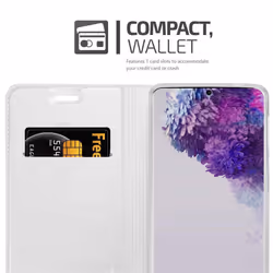 Cadorabo Case for Samsung Galaxy S20 ULTRA Cover Book Wallet Protection PU Leather Flip Magnetic Etui - CLASSY SILBER, Samsung Galaxy S20 ULTRA