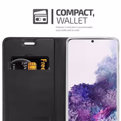 Cadorabo Case for Samsung Galaxy S20 Cover Book Wallet Protection PU Leather Flip Magnetic Etui - CLASSY SCHWARZ, Samsung Galaxy S20