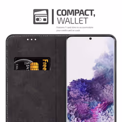 Cadorabo Case for Samsung Galaxy S20 PLUS Cover Book Wallet Protection PU Leather Flip Magnetic Etui - DUNKEL BLAU BRAUN, Samsung Galaxy S20 PLUS