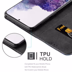 Cadorabo Case for Samsung Galaxy S20 PLUS Cover Book Wallet Protection PU Leather Flip Magnetic Etui - DUNKEL BLAU BRAUN, Samsung Galaxy S20 PLUS