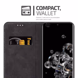 Cadorabo Case for Samsung Galaxy S20 ULTRA Cover Book Wallet Protection PU Leather Flip Magnetic Etui - ROSÃ GOLD SCHWARZ, Samsung Galaxy S20 ULTRA