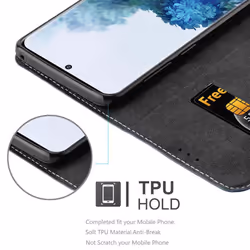 Cadorabo Case for Samsung Galaxy S20 Cover Book Wallet Protection PU Leather Flip Magnetic Etui - DUNKEL BLAU BRAUN, Samsung Galaxy S20