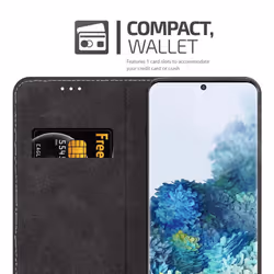 Cadorabo Case for Samsung Galaxy S20 Cover Book Wallet Protection PU Leather Flip Magnetic Etui - ROSÃ GOLD SCHWARZ, Samsung Galaxy S20