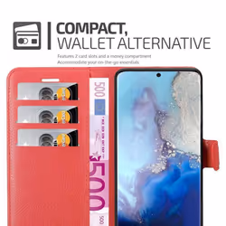 Cadorabo Case for Samsung Galaxy S20 Cover Book Wallet Protection PU Leather Magnetic Etui - KARMIN ROT, Samsung Galaxy S20