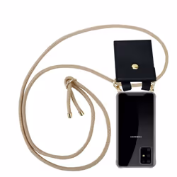 Cadorabo Lanyard Gold Necklace Case for Samsung Galaxy S20 PLUS TPU Silicone Cover Back Case - GLÃNZEND BRAUN, Samsung Galax ...