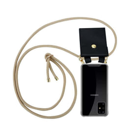 Cadorabo Lanyard Gold Necklace Case for Samsung Galaxy S20 PLUS TPU Silicone Cover Back Case - GLÃNZEND BRAUN, Samsung Galaxy S20 PLUS