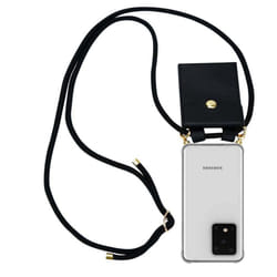 Cadorabo Lanyard Gold Necklace Case for Samsung Galaxy S20 ULTRA TPU Silicone Cover Back Case - SCHWARZ, Samsung Galaxy S20 ULTRA