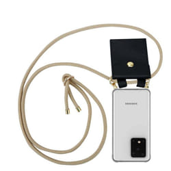 Cadorabo Lanyard Gold Necklace Case for Samsung Galaxy S20 ULTRA TPU Silicone Cover Back Case - GLÃNZEND BRAUN, Samsung Galaxy S20 ULTRA