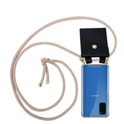 Cadorabo Lanyard Gold Necklace Case for Samsung Galaxy S20 TPU Silicone Cover Back Case - PERLIG ROSÃGOLD, Samsung Galaxy S20