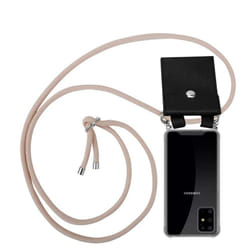 Cadorabo Lanyard Silver Necklace Case for Samsung Galaxy S20 PLUS TPU Silicone Cover Back Case - PERLIG ROSÃGOLD, Samsung Galaxy S20 PLUS