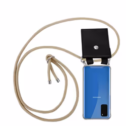 Cadorabo Lanyard Silver Necklace Case for Samsung Galaxy S20 TPU Silicone Cover Back Case - GLÃNZEND BRAUN, Samsung Galaxy S ...