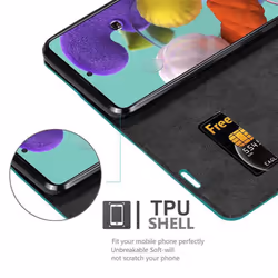 Cadorabo Case for Samsung Galaxy A51 4G / M40s Cover Book Wallet Protection PU Leather Flip Magnetic Etui - PETROL TURQUOISE