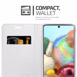 Cadorabo Case for Samsung Galaxy A71 4G Cover Book Wallet Protection PU Leather Flip Magnetic Etui - CLASSY SILBER, Samsung Galaxy A71