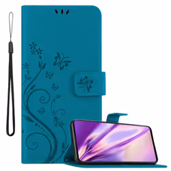 Cadorabo Flower Case for Samsung Galaxy A51 4G / M40s Cover Book Wallet Protection PU Leather Flip Magnetic Etui - FLORAL BLA ...