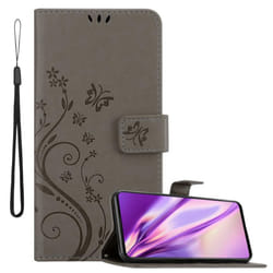 Cadorabo Flower Case for Samsung Galaxy A71 4G Cover Book Wallet Protection PU Leather Flip Magnetic Etui - FLORAL GRAU, Samsung Galaxy A71