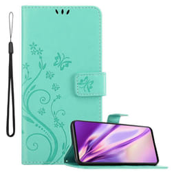 Cadorabo Flower Case for Samsung Galaxy A71 4G Cover Book Wallet Protection PU Leather Flip Magnetic Etui - FLORAL TÃRKIS, Samsung Galaxy A71