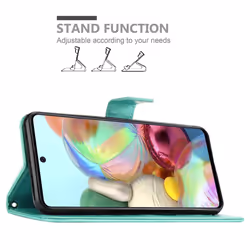 Cadorabo Flower Case for Samsung Galaxy A71 4G Cover Book Wallet Protection PU Leather Flip Magnetic Etui - FLORAL TÃRKIS, Samsung Galaxy A71