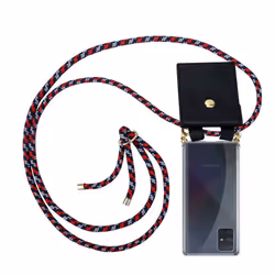 Cadorabo Lanyard Gold Necklace Case for Samsung Galaxy A51 4G / M40s TPU Silicone Cover Back Case - ROT BLAU WEISS, Samsung G ...
