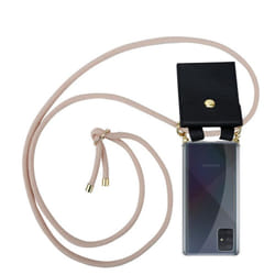 Cadorabo Lanyard Gold Necklace Case for Samsung Galaxy A51 4G / M40s TPU Silicone Cover Back Case - PERLIG ROSÃGOLD, Samsung Galaxy A51