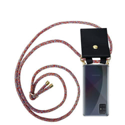 Cadorabo Lanyard Gold Necklace Case for Samsung Galaxy A71 4G TPU Silicone Cover Back Case - COLORFUL PARROT, Samsung Galaxy A71