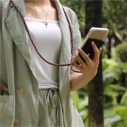 Cadorabo Lanyard Gold Necklace Case for Samsung Galaxy A71 4G TPU Silicone Cover Back Case - ROT BLAU GELB, Samsung Galaxy A71