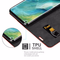Cadorabo Case for Oppo FIND X2 Cover Book Wallet Protection PU Leather Flip Magnetic Etui - APPLE RED
