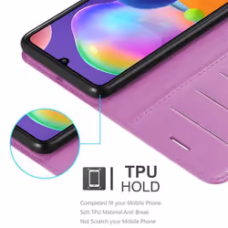 Cadorabo Case for Samsung Galaxy A31 Cover Book Wallet Protection PU Leather Magnetic Etui - PASTEL PURPLE