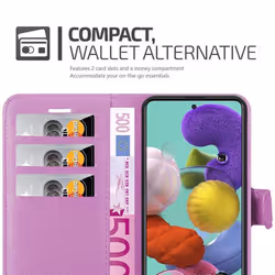 Cadorabo Case for Samsung Galaxy A51 5G Cover Book Wallet Protection PU Leather Magnetic Etui - PASTEL PURPLE