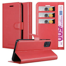 Cadorabo Case for Samsung Galaxy A51 5G Cover Book Wallet Protection PU Leather Magnetic Etui - CANDY APPLE RED