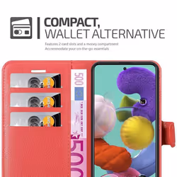 Cadorabo Case for Samsung Galaxy A51 5G Cover Book Wallet Protection PU Leather Magnetic Etui - CANDY APPLE RED