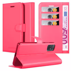 Cadorabo Case for Samsung Galaxy A71 5G Cover Book Wallet Protection PU Leather Magnetic Etui - HOT PINK