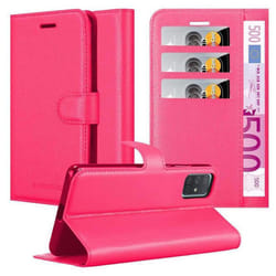 Cadorabo Case for Samsung Galaxy A71 5G Cover Book Wallet Protection PU Leather Magnetic Etui - HOT PINK
